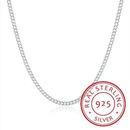 Kettingen dames 2 mm zijketting 925 sterling zilver 16 18 20 22 24 korte lange pasvorm bedels kettingen Co299I