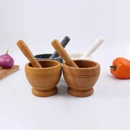 Mortero y maja para cocina, molinos de ajo, Pounder, cocina, molinos de ajo, olla para mezclar, hierba, pimienta, herramienta picada, molinillo de mortero 303p