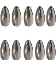 10pcsbag Silver 100 Tungsten Sinker Bullet Casting Oneshing Fishings Tungsten Bait Pait Pait Fishing Flipping Worm Tackle5571858