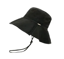 2021 Korean Fisherman Hat Women039s cotton cloth folding large eaves sun protection basin cap against ultraviolet rays in summe6322645