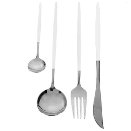 Juegos de vajilla Vajilla Kit de cubiertos Tenedores de acero inoxidable Cuchara Cubiertos para carne Cubiertos