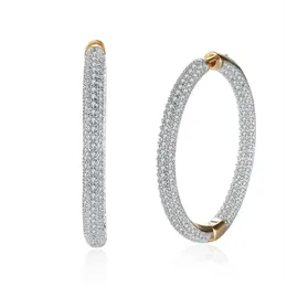 Hemiston Top Quality Luxury Big Full Paved Cubic Zirconia Creole Hoop Earrings Romantic Jewelry Gift For Women Brincos Tf 126e T1274i