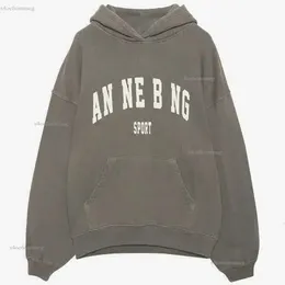 Anines bing hoodie desginer venda quente das mulheres dos homens moda algodão com capuz novo anines bing hoodie clássico carta impressão lavagem 610