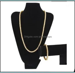 أقراط قلادة المجوهرات مجموعات 2021 التصميم pricking bling crystal cz chain 30quot 8 quot مجموعة أعلى جودة ME4546959