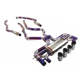 For BMW X6M 4.4 Exhaust System Cat-back Muffler Tip Exhaust Pipe Blue Color Titanium Alloy Catback Modified Auto Part