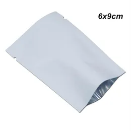 Beyaz 6x9 cm 200pcs Açık üst folyo mylar ısı mühür örneği paketleri alüminyum folyo vakum sızdırmaz koku geçirmez poşet folyo çantası Dook194z