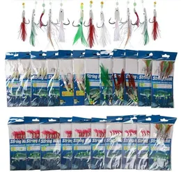 22 pezzi ganci per corde in pelle di pesce Sabiki Rig luminosi morbidi gamberetti amo da pesca esca esca mix dimensioni attrezzatura accessori per acqua dolce 2114369907