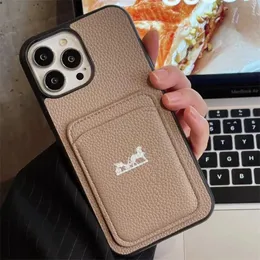 휴대 전화 케이스 iPhone 15 Pro Max 케이스 카드 홀더 Apple 14 Pro Max 13 12 11 XS Max XR 11Promax 15 Pase Luxury Brand Cell P를위한 iPhone Case Designer Phone Case Case Case Case