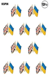 Reino Unido Ucrânia Broches de amizade de lapela Bandge Broche Pins Badges 10pcs um lot5037664