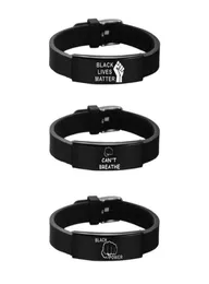 Fashion Black Lives Matter Adjustable I CAN039T BREATHE Silicone Wrist Band Bracelet Cuff Wristband Rubber Bracelet Unisex Jewe1724769