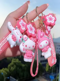 Bonito animação Kuromi Anrio joias chaveiro rosa lindo chaveiro de PVC acessórios1371539