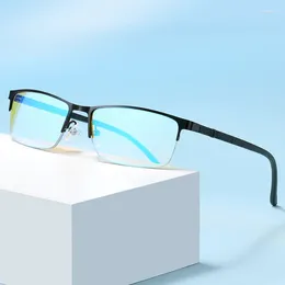 Solglasögon affärsblindhet glasögon män halv ram röd grön färg blind korrigerande färgblind testförarens licensglasögon man
