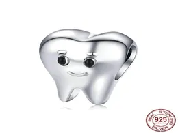 12 genuino argento sterling 925 bel dente fascino perlina in metallo per braccialetto bijoux carino bambino dentista accessorio fai da te ragazza nascitad64876643339713