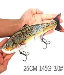 Iscas esportes ao ar livre iscas de pesca d4c tamanho grande 250mm 145g plástico duro mti articulado nadar crankbaitfishinglure2275920