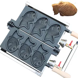 Bread Makers 3 Pcs LPG Gas Ice Cream Taiyaki Machine Fish Shape Waffle Cone Maker Not-stick