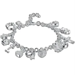 Новый висячий браслет из 13 штук, браслет серебряного цвета с крестом, нестандартные модные украшения для женщин, леди Gift336M