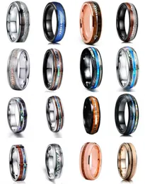 FDLK 24 Style 8 mm moda luksusowa gaźnia pierścień drewniany drewno strzałka wkładka i skorupa InLay Pierścień Wedding Men Prezent biżuterii Q070873436254756449