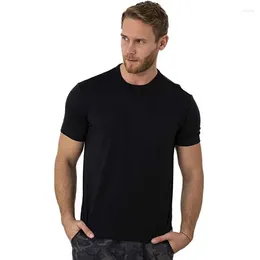 Herrdräkter B8909 Superfine Merino Wool T Shirt Baslager Wicking andningsbar snabb torr anti-odor no -ch USA-storlek