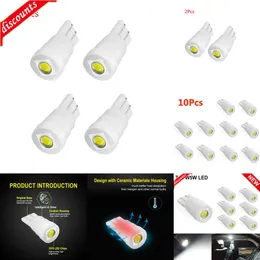 Nya dekorativa lampor Ceramic T10 W5W LED -glödlampor 194 168 Vit 6000K bil Interiörskivor Kilparkeringslampor Lampor för bilar Platta Ljus Auto Lamp 12V