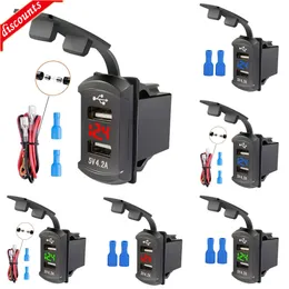 Novos outros eletrônicos automotivos 5V 4.2A Carregador de carro Adaptador automático à prova d'água à prova de poeira 12-24V Tomada de carro com portas USB duplas Carregador de telefone para iPhone Xiaomi Samsung