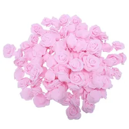 Flores decorativas grinaldas de alta qualidade 100 pçs saco 6cm espuma rosa cabeças flor artificial decoração do casamento167m