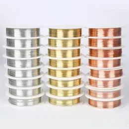 0 2 0 3 0 4 0 5 0 6 0 8mm 10Roll Alloy Cord Silver Gold Color Craft Beads Rope Copper Wires Beading Wire For DIY Jewelry2902