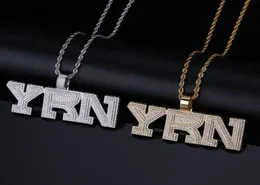 Hänge halsband aitiei iced ut bling yrn bokstäver halsband med repkedja män guld silver färg hip hop mode smycken8856242