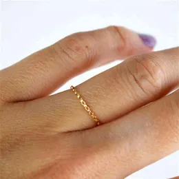 14K Filled Chain s Knuckle Minimalism Gold Jewelry Anillos Mujer Bague Femme Boho Aneis Ring For Women255y