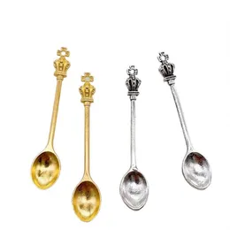 Ancient Mini Metal Spoon Bottle Micro-inriktning Spade Crown Snuff Spoon Powder Scoop Hookah Spoons