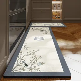 Bath Mats Water Proof and Oil-resistant Kitchen Mats Wipeable PVC Leather Easy-care Bathroom Firm and Non-slip Soft Rug Tapis 231212