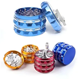 1pc 2.5 Inches Manual Metal Tobacco Grinder With Handle, Four-layer Zinc Alloy Herb Grinder With Handle, Metal Smoking Accessories