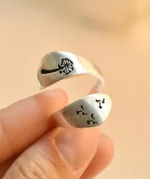 Кольца-кластер Buyee, уникальное мужское кольцо из серебра 925 пробы с серым одуванчиком, индивидуальное кольцо в стиле рок-панк для повседневных ювелирных изделий6390677