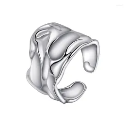Clusterringe 2023 Verkauf S925 Sterling Silber Unregelmäßige Textur Retro Cooler Stil Kleiner Design Sinn Offener Ring