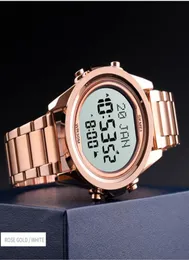 Digital Watch Men039S Qibla Time Reminder LED 스테인리스 스틸 감시 남성용 전자기도 SKMEI 2020 CLOCKS5177479