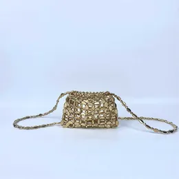 Nuova borsa con paillettes lucide, perline intrecciate a mano, borsa a tracolla per telefono in acrilico, moda versatile