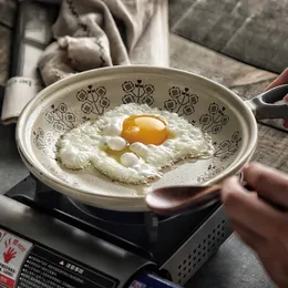 Pratos Pratos Talheres Podem Ser Fogo Aberto Único Alça Cerâmica Frigideira Wangu Material Cerâmica Natural Forno Diretamente Disparado Disponível 231213