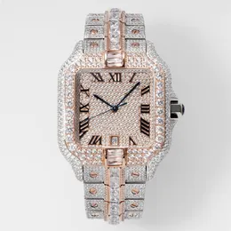 Diamond Watch Men Luxury Watch 40mm 2824 Movimento Orologi da design in vetro Sapphire in vetro 904L Bracciale diamantato Filla pieghevole orologio da polso di alta qualità Montre de Luxe