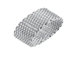 Stylish Band Rings Silver Plated Round Braided Pattern S925 Silver Flat Ring Trendy Generous Designed Jewelry Female Party Gifts P5693235