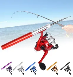 Båtfiskestavar Rod Mini Pocket Fish Pen Aluminium Alloy and Reel Wheel hanterar små Sea Pole Accessories2135100