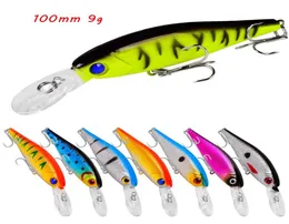 100mm 9G Minnow Hook Hard Baits Lures 6 Treble Hooks 8 Colors Mixed Plastic Fishing Gear 8 Pieces Lot WHB242055277