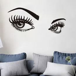 Modern Beauty Eyes Brow Eyelash Wall Stickers Art Design Home Decoration Wall Decals for Window Glass Sticker Home Decor Pvc