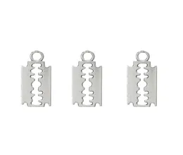 100pcslot legering Silver Razor Blade Charms Armband Choker Halsband Pendant Charms för smycken Making Handmade Craft 2411mm3316423