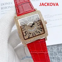 Hoge kwaliteit mode vierkante designer heren dameshorloge 40MM diamanten bezel saffier damesjurk horloges lederen armband waterpro2892