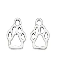 200Pcs alloy Paw Print Charms Antique silver Charms Pendant For necklace Jewelry Making findings 13x11mm7535074