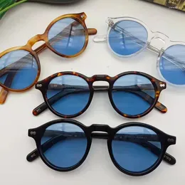 Солнцезащитные очки высшего качества, роскошные Mosco, классические ретро очки ночного видения, круглые поляризационные мужские и женские солнцезащитные очки в ацетатной оправе