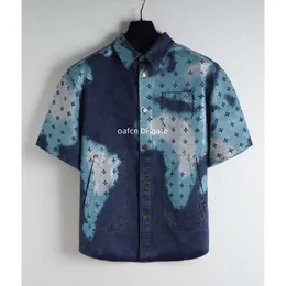 Men's Polo Shirt Luxury Italian Designer T-shirt Sleeves Fashion Casual Men's Summer T-shirt Denim Shirt Decorated with Monogram Mappamundi Pattern Signature