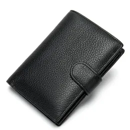 Wallets Genuine Leather Wallet Men Passport Holder Coin Purse Magic Walet PORTFOLIO MAN Portomonee Mini Vallet Cover204K