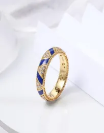 925 Sterling Silver Ring 18K Yellow Gold Women Mens Rings Original Box For Exotic Stones Stripes Luxury Designer1088721