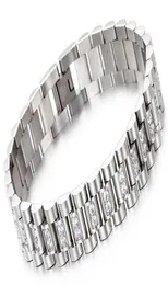 Uhrenarmband-Stil, 15 mm breit, 316L-Edelstahl, luxuriöses Herren-Gliederarmband mit Zinkenfassung, CZ-Steinen, KKA21996036670