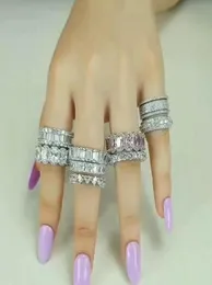 Vecalon 18 Styles Classiic Promise Ring Diamond Real 925 STERLING Gümüş Aly Band Halkaları Erkekler Partisi Mücevherleri7180642